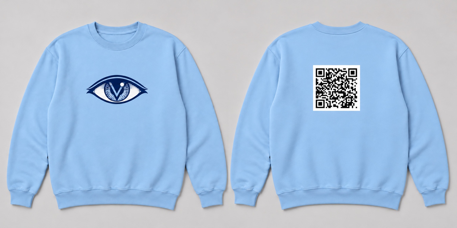 VYZN Eye QR Crewneck shirt mockup