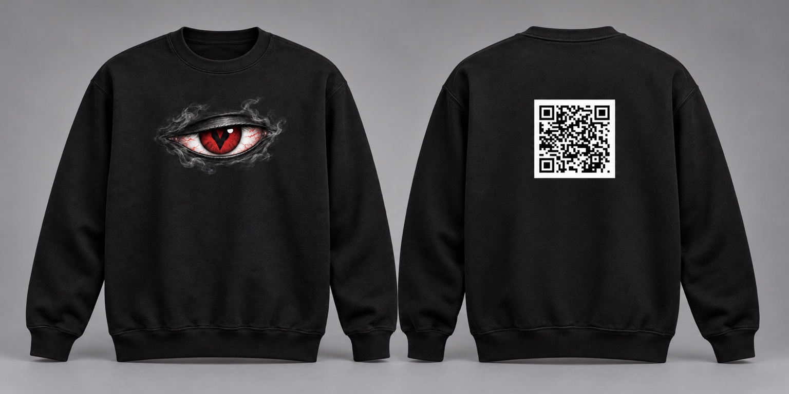 VYZN Stoner Eye QR Crewneck shirt mockup